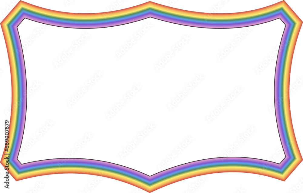 Rainbow frame Rectangle shape vintage frames badges label frames ...