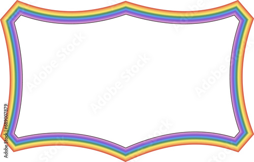 Rainbow frame Rectangle shape vintage frames badges label frames banners spectrum colorful color gradient photo frame borders vector background element decoration creative design ornamental borders