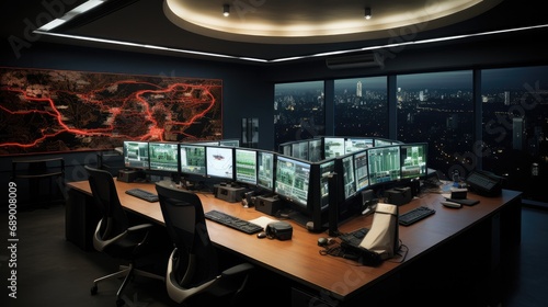 A command center for the city disaster risk management office. © visoot