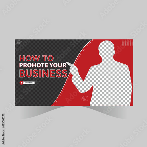 Vector thumbnail design for business chanel