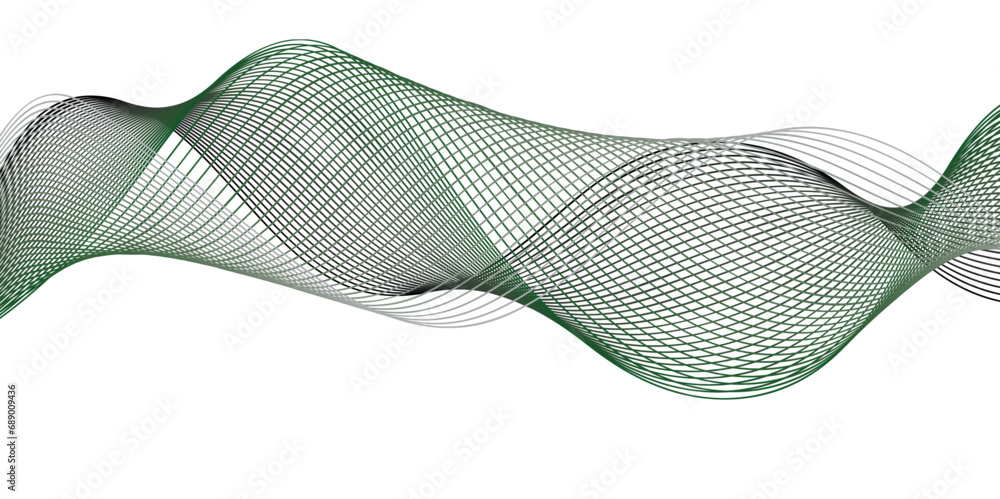 Abstract vector background with grey and green wavy lines Abstract vector background with grey and green wavy lines