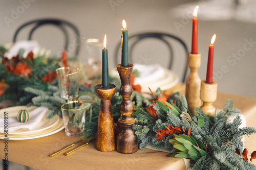 still life with candles and flowers