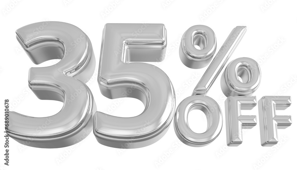 35 percent off sale discount silver - 3d number percent render 35 percent off sale discount silver - 3d number percent render