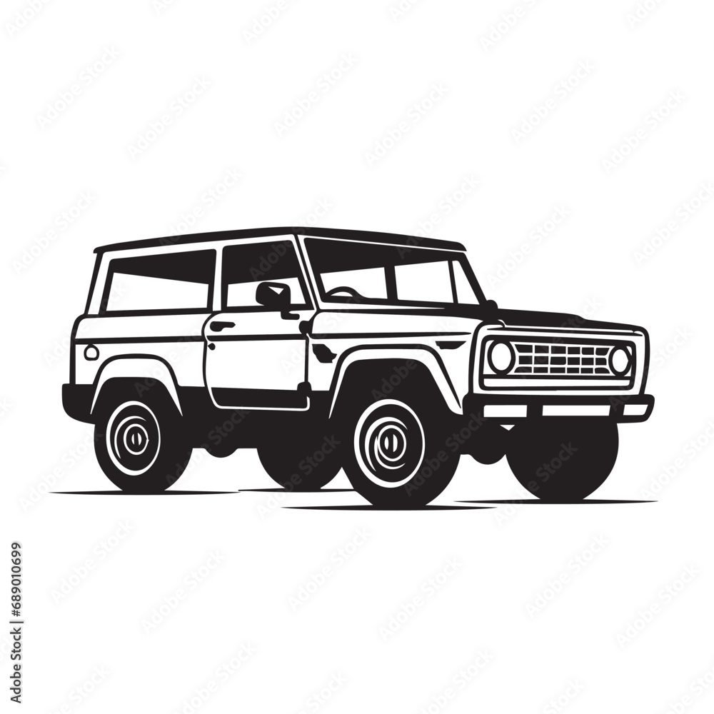 SUV in cartoon, doodle style. Isolated 2d vector illustration in logo, icon style, Eps 10, black and white. AI Generative SUV in cartoon, doodle style. Isolated 2d vector illustration in logo, icon style, Eps 10, black and white. AI Generative