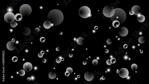 泡とシャボン玉のキラキラ効果、アスペクト比16:9