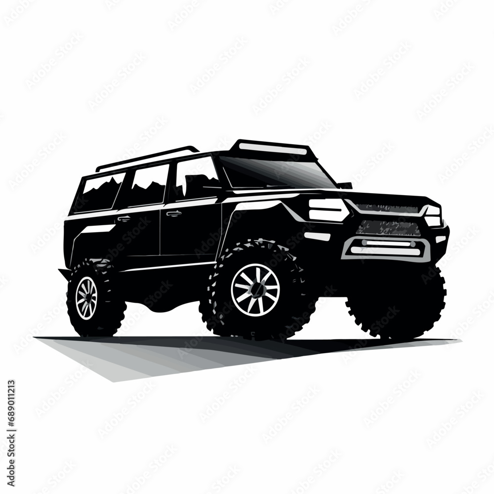 SUV in cartoon, doodle style. Isolated 2d vector illustration in logo, icon style, Eps 10, black and white. AI Generative SUV in cartoon, doodle style. Isolated 2d vector illustration in logo, icon style, Eps 10, black and white. AI Generative