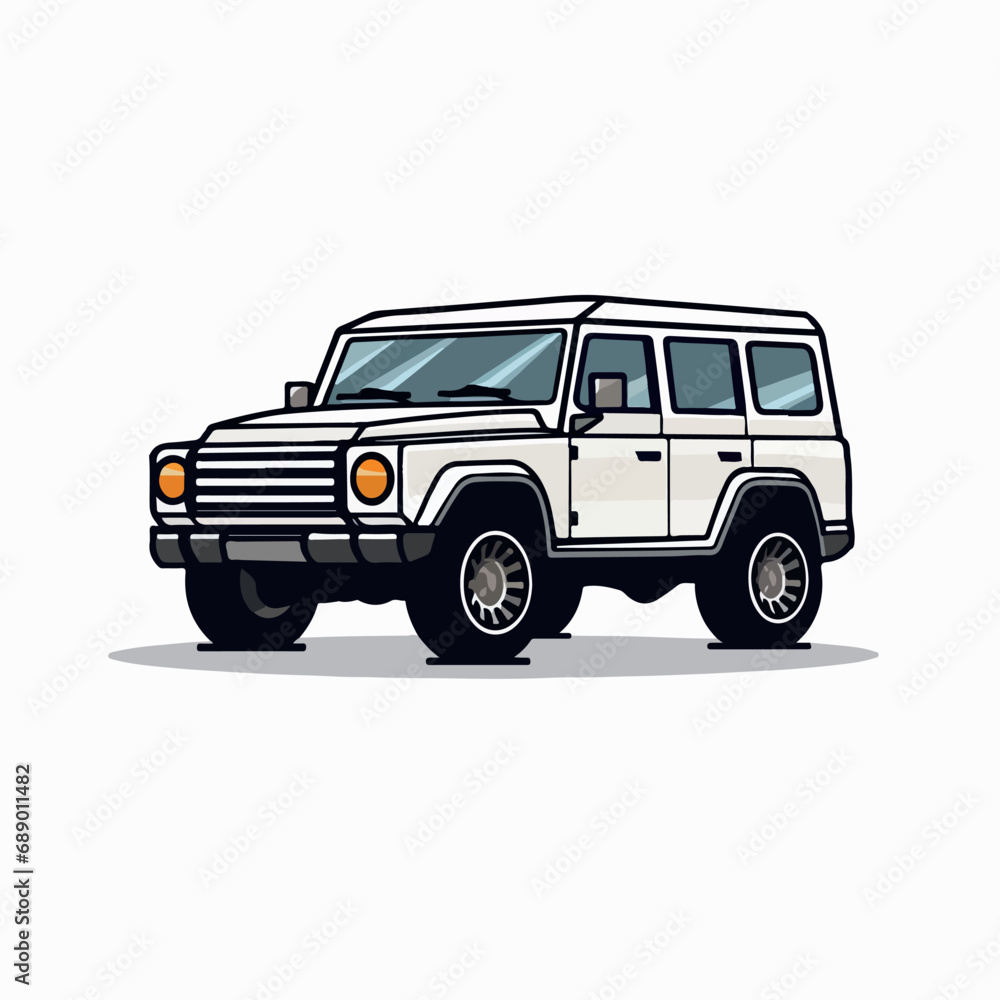 SUV in cartoon, doodle style. Isolated 2d vector illustration in logo, icon style, Eps 10. AI Generative