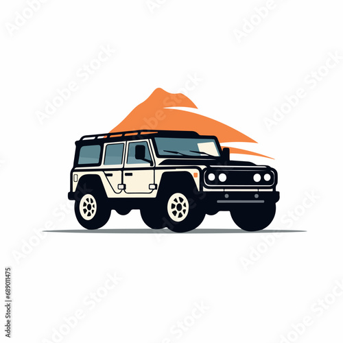 SUV in cartoon, doodle style. Isolated 2d vector illustration in logo, icon style, Eps 10. AI Generative