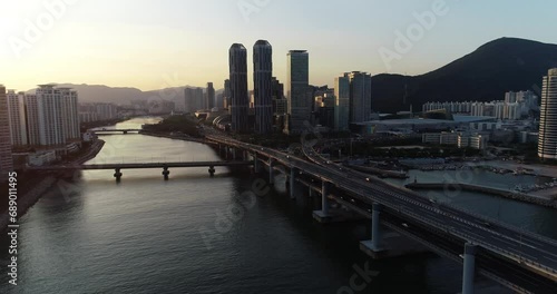 부산 광안대교 센텀시티 나루공원 신세계백화점 드론항공영상 photo