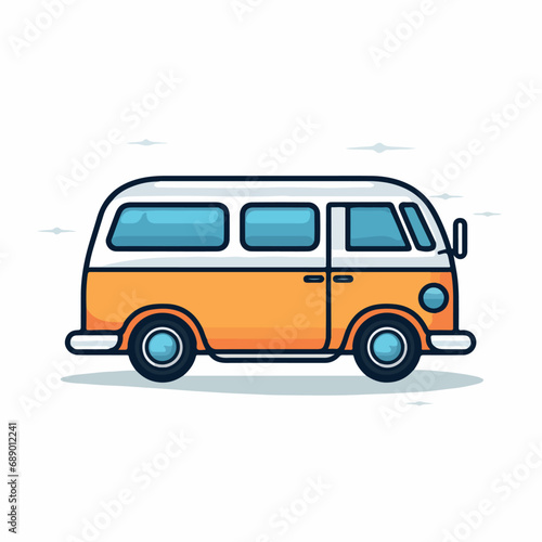 VAN in cartoon, doodle style. Isolated 2d vector illustration in logo, icon style, Eps 10. AI Generative