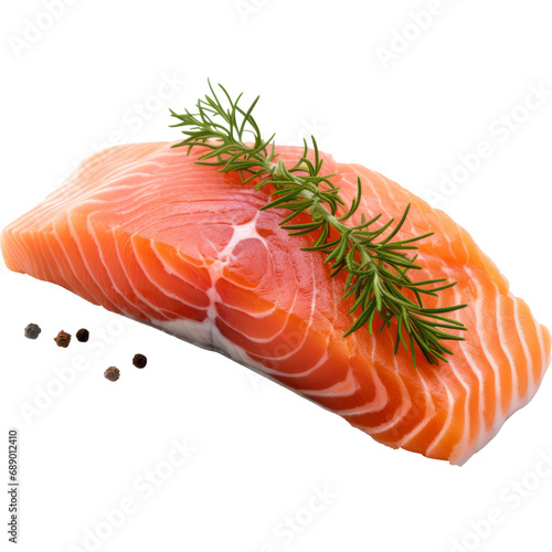 salmon steak isolated on transparent background