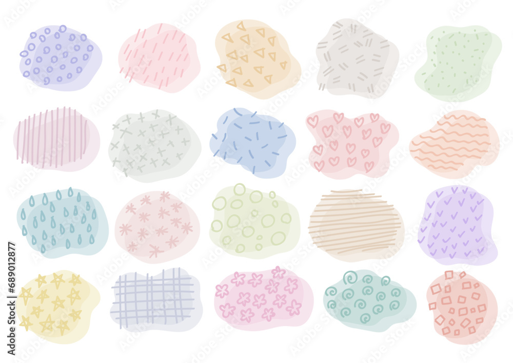 手書き模様の流体シェイプイラストセット