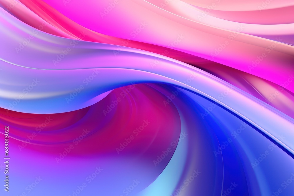 3D render of abstract fluid iridescent holographic neon curved wave, colorful background in motion 3D render of abstract fluid iridescent holographic neon curved wave, colorful background in motion