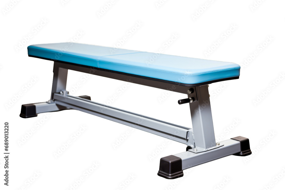 A gym adjustable leather bench on a white transparent background A gym adjustable leather bench on a white transparent background