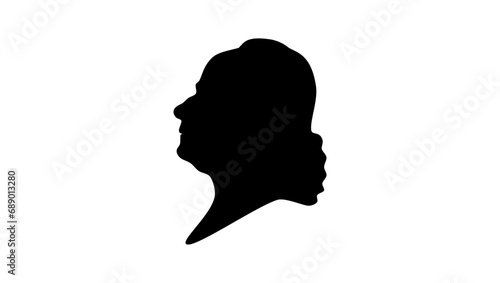 George Whitefield, black isolated silhouette