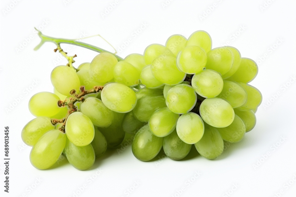 Green grape on a white background