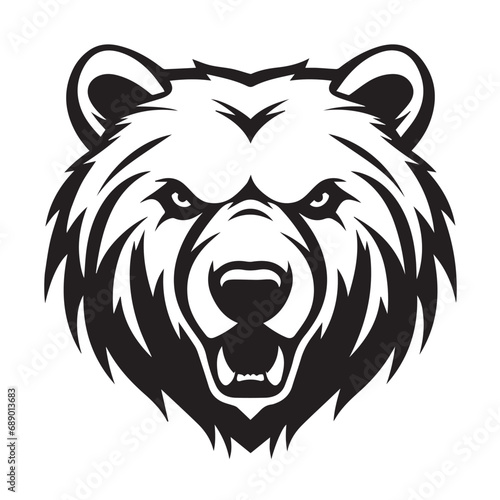 Bear in cartoon, doodle style. Isolated 2d vector illustration in logo, icon, sketch style, Eps 10, black and white. AI Generative