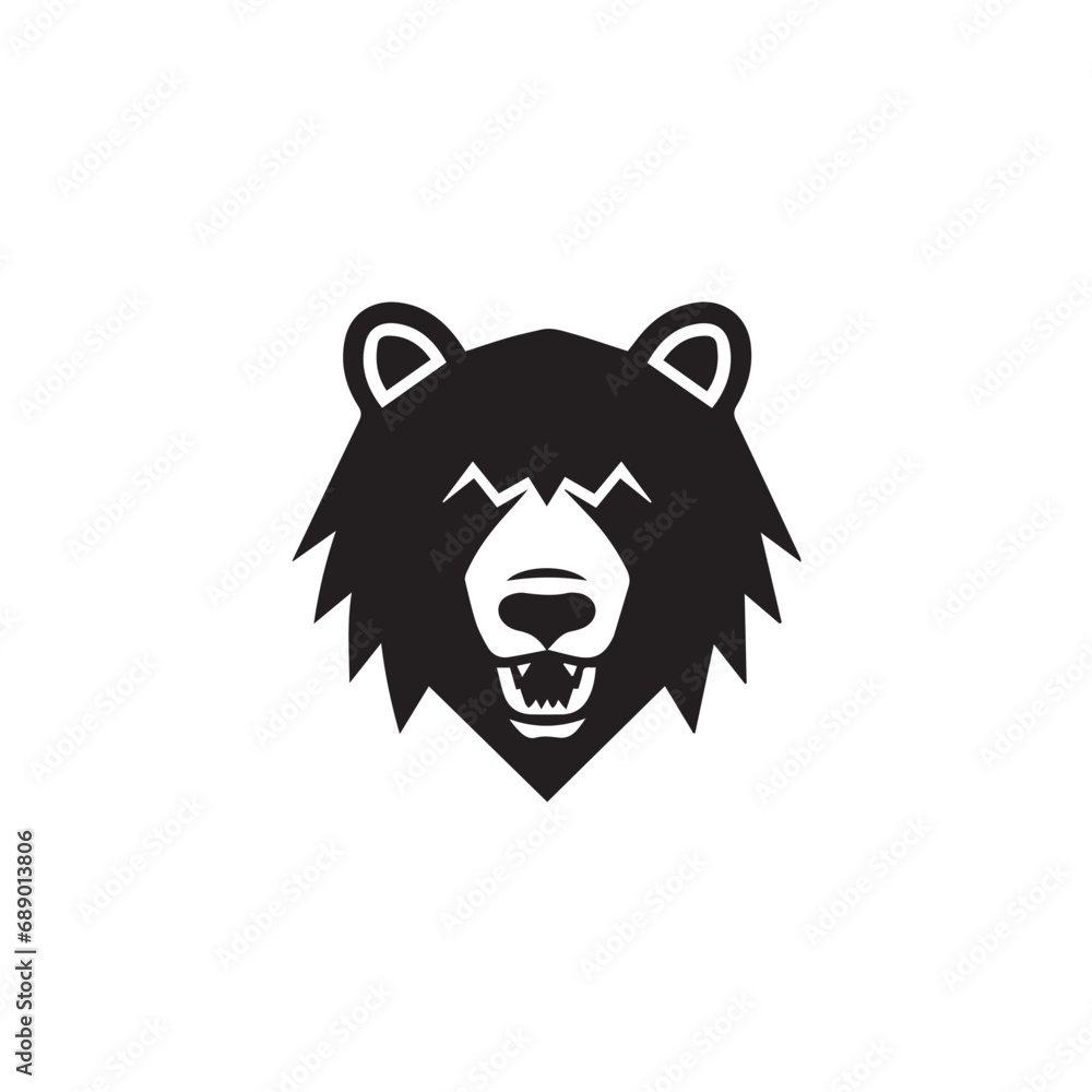 Bear in cartoon, doodle style. Isolated 2d vector illustration in logo, icon, sketch style, Eps 10, black and white. AI Generative