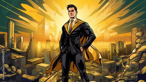 Comic Pop Art Business Superheros