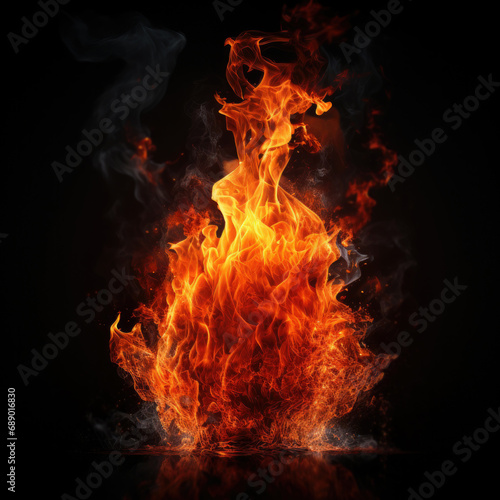 fire with pure black background