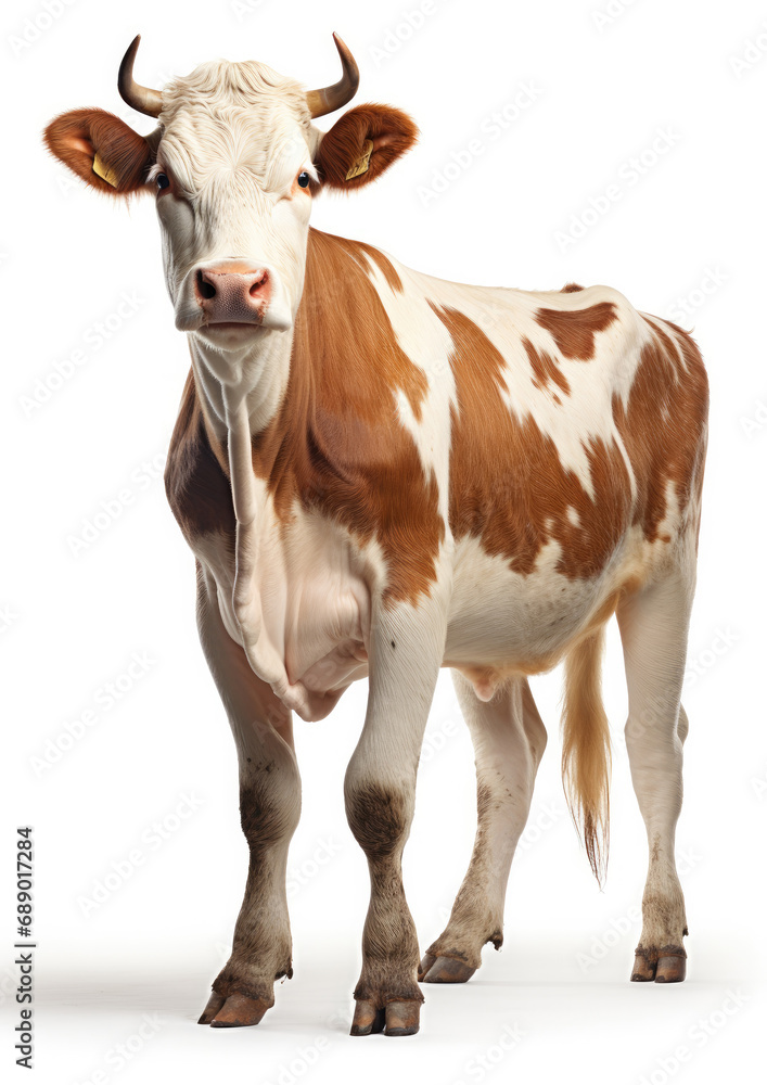 image of a cow side view, white background