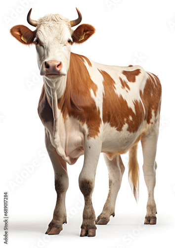 image of a cow side view  white background