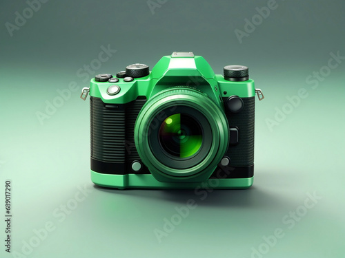 colorful 3d rendering camera isolated on gradient background. travel concept. minimal style with copy space.