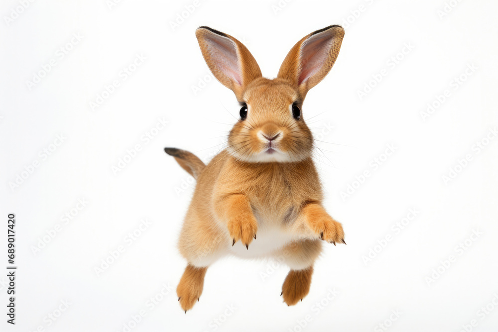 Obraz premium jumping Rabbit looking straight at the camera