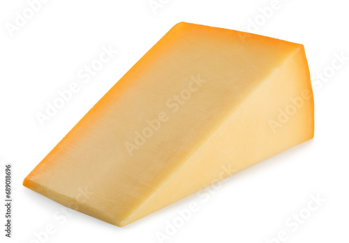 hard dutch gouda cheese isolated on white background.