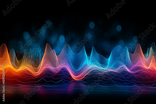 Colorful Wave of Light on Black Background Created With Generative AI Technology Generative AI. Created with generative AI technology