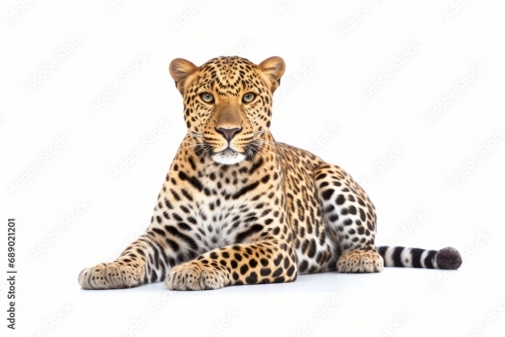 Obraz premium Leopard isolated on white background