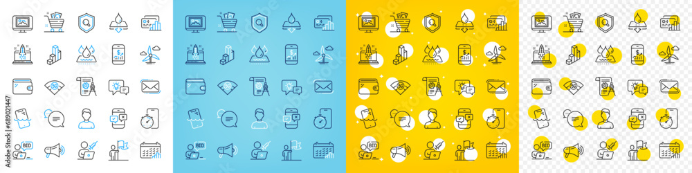 Vector icons set of Headshot, Timer app and Smartphone waterproof line icons pack for web with Online auction, Inspect, Messenger mail outline icon. Card, Megaphone, Divider document pictogram. Vector Vector icons set of Headshot, Timer app and Smartphone waterproof line icons pack for web with Online auction, Inspect, Messenger mail outline icon. Card, Megaphone, Divider document pictogram. Vector