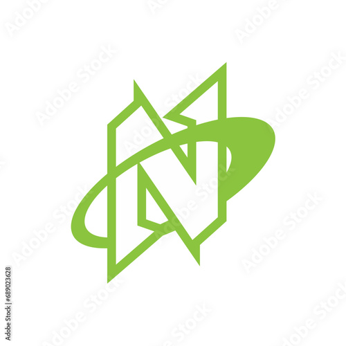 vector design for the letter N logo with a star and vintage style that you can use for a t-shirt design or for your business identity logo
