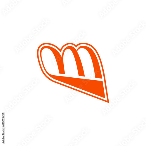 vector design for the letter M logo in a vintage style that you can use for a t-shirt design or for your business identity logo
