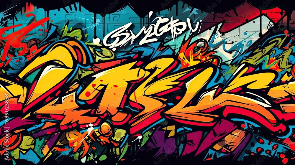 Fototapeta premium Graffiti background, abstract painting on the wall