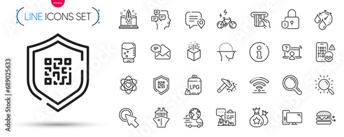 Pack of Water cooler, Timer and Inventory report line icons. Include Search, Atom, Ship pictogram icons. Hammer blow, Delivery service, Credit card signs. Online question, Research. Vector