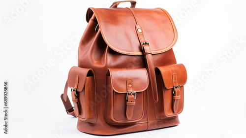 Leather color backpack