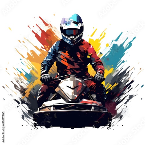 Velocity Unleashed A Minimalist and Abstract Ode to Go-Karting Excitement