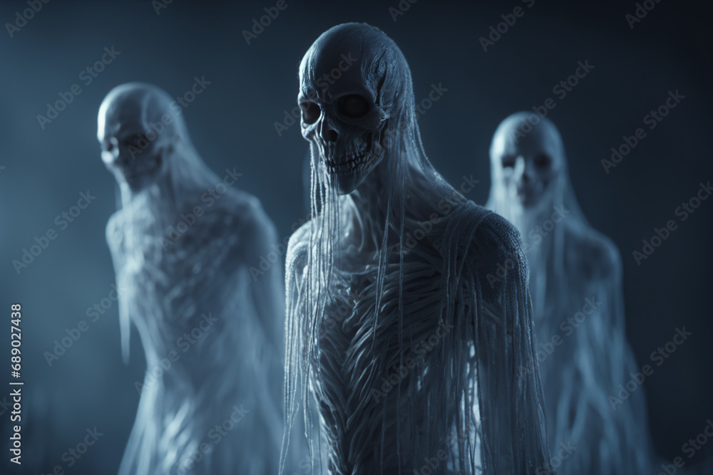 The ice ghost wore a long robe. Scary in the cold season The ice ghost wore a long robe. Scary in the cold season