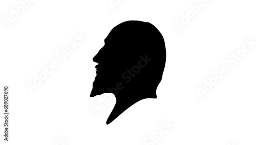 Jacobus Arminius, black isolated silhouette