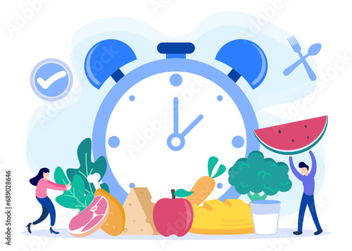 Illustration vector graphic cartoon character of balanced food