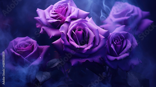 Purple roses on dark background #689030859