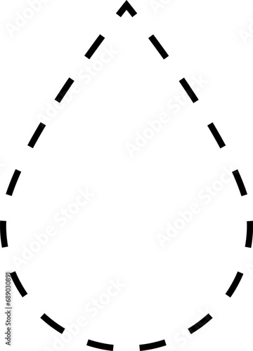 Dash line shapes. Dashed outline design of border for basic geometric shapes. Icon of cut frame. Vector illustration