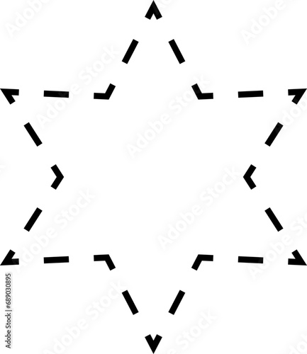 Dash line shapes. Dashed outline design of border for basic geometric shapes. Icon of cut frame. Vector illustration