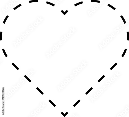 Dash line shapes. Dashed outline design of border for basic geometric shapes. Icon of cut frame. Vector illustration