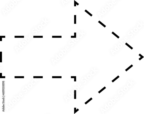Dash line shapes. Dashed outline design of border for basic geometric shapes. Icon of cut frame. Vector illustration