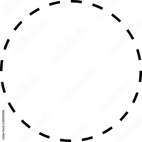 Dash line shapes. Dashed outline design of border for basic geometric shapes. Icon of cut frame. Vector illustration