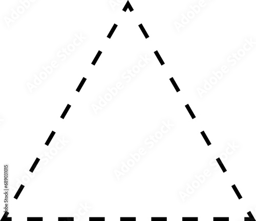 Dash line shapes. Dashed outline design of border for basic geometric shapes. Icon of cut frame. Vector illustration