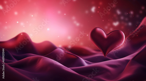 Dark red and purple Valentine s day background with beautiful bokeh and blurred heart