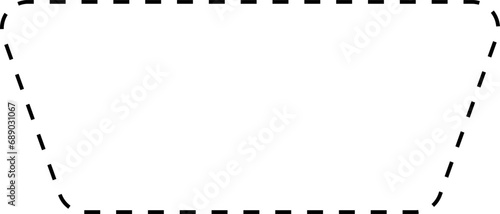 Dash line shapes. Dashed outline design of border for basic geometric shapes. Icon of cut frame. Vector illustration